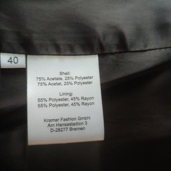 Herzen's Angelegenheit Black Satin Womens Blazer 2 Button Pockets Dressy 40 - Picture 12 of 13